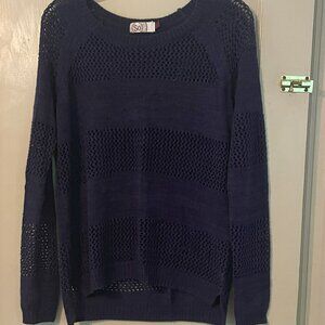 SO: Dark Blue Long-Sleeve Knit Sweater